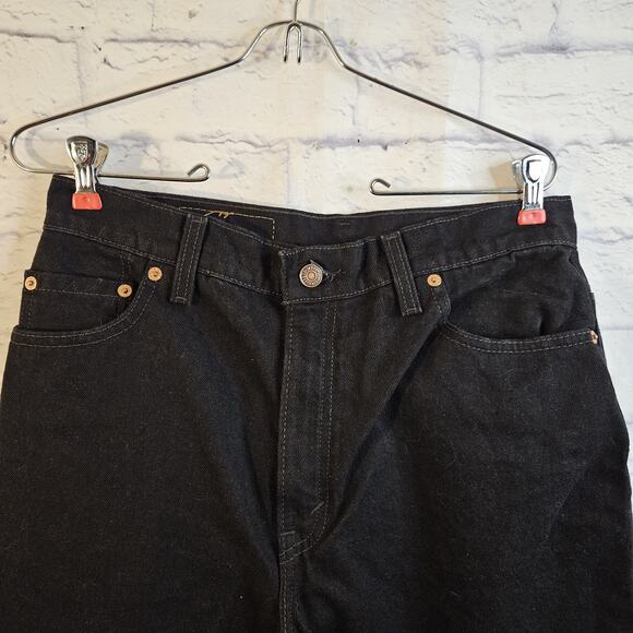 NWT Vintage 90s Levi's 550 Women’s Red Tab Relaxed Tapered Black Jeans 12 USA - Picture 2 of 8
